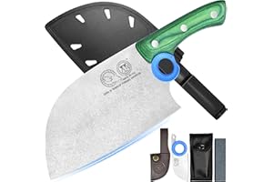 XYJ Autentico dal 1986, coltello da macellaio serbo con fodero, coltello da chef con verdure, manico in legno con fodero, per il campeggio all'aperto