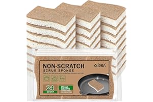 AIDEA Esponjas naturales, 24 unidades, esponjas de celulosa para platos, esponja de limpieza