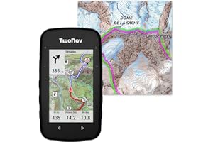 TWONAV GPS Cross Plus + Carte France IGN Top25 - Multisport Vélo Cyclisme VTT Randonnée Trekking/Compact et Léger/Ecran 3.2" / Autonomie 20 h/Mémoire 32 GB/Carte topo Inclus