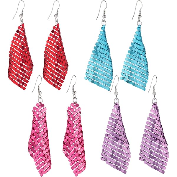KristLand Orecchini Lunghi A Nappa Triangolare Con Glitter E Zirconia – Gioielli Pendenti A Goccia Per Donna, Ideali Per Feste E Banchetti (Lunghezza 10,4 Cm)
