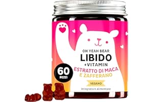 Caramelle Gommose Maca - 300 MG - Energia e Vitalità - Con Tribulus Terrestris e Zafferano - Resistenza Fisica e Performance - Vegano - Senza Glutine e Lattosio - 60 pezzi - Bears with Benefits