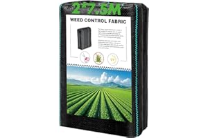 Vegamall 2x7.5m Heavy Duty Weed Membrane Weed Control Fabric Weed Control Membrane,100gsm Weed Barrier Fabric Weed Suppressant Membrane for Garden Flower Beds Landscaping