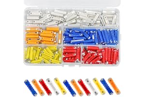 iYInJuan 200pcs Fusible Torpille, Fusibles Stéatite 5 Valeurs 5A 8A 10A 16A 25A, Fusibles Automobile Ampères, Torpedo Continentaux Ancien Fusibles pour Voiture Ancienne, Multicolore