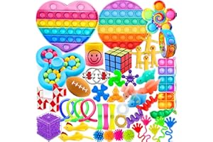 Chennyfun 50PCS Fidget Toys Pack, Sensory Fidget Toys Set, Stress Anxiety Relief Fidget Toy for ADHD Autism, Party Favors Birthday Party Gifts For Kids Teens Adults