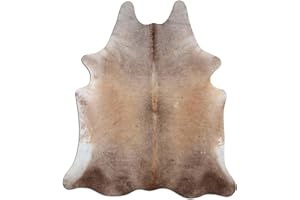 ‎LIVORIO Livorio Premium Kuhfell Teppich - helles Champagner/Light Champagne - einmaliges Naturprodukt aus Südamerika | Rinderfell | Echtfell