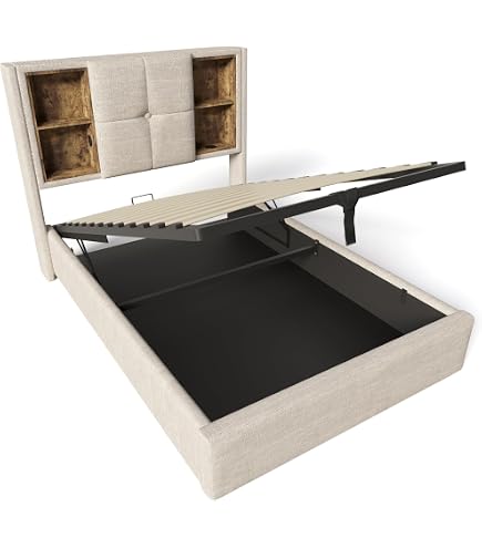PUGSDRLY Bed 90 x 200 cm, eenpersoonsbed met comfortabel gevoerd hoofdbord, kinderbed, gestoffeerd bed met lattenbodem, bedframe voor volwassenen en jongeren, zonder matras, wit