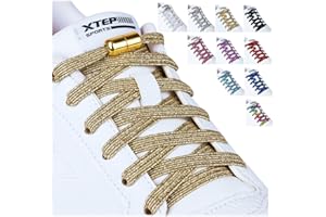 Olukssck 2 Paires de 6 mm de Largeur Lacets Elastique pour Enfants et Adultes, Lacets Chaussures sans Noeuds avec Fermeture en Métal, Adaptés aux Chaussures de Sport, Chaussures de Course, 110cm