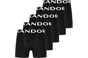 KANDOR bambusowe bokserki męskie - zestaw 5 sztuk, wygodna bielizna dla mężczyzn z bambusa i bawełny, kolorowe i czarne slipboxery, elastyczne męskie majtki, oddychające slipy