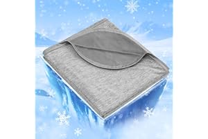 IKALIFE Kühldecke Kühlende Decke - 2 in 1 Doppelseitige Leichte Sommerdecke Kühlend Q-Max>0,5 Selbstkühlende Decke Wohndecke Sommer Cooling Blanket zum Schlafen für Menschen Grau 150 x 200 cm