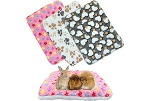 XMPEKO 3 Peck Small Animal Plush Bed - 40 * 30 * 3cm, Fluffy Soft Warm Fleece Guinea Pig Bedding Mat Blanket for Cage Accessories for Rabbit Bunny Chinchilla Squirrel Hedgehog Hamster