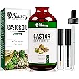 Kanzy Rizinusöl Kaltgepresst 100ml, Castor Oil for Hair Growth Natürlich Rizinus Öl für Körper, Haare, Nägel, Wimpern, Augenb