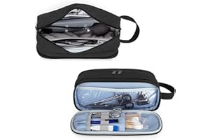 Trunab Funda de Transporte para Estetoscopio Compatible con 3M Littmann/MDF/ADC, Sostiene dos Estetoscopios o Puños BP, Funda Médica con Bolsillo Extra para Accesorios de Enfermera, Médicos, Negro