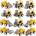 Sosation 36 Pcs Construction Engineering Trucks Small Digger Truck Toys Pull Back Vehicles Mini Excavator Toys Car Set for Kids Birthday Party Favors Boys Girls Gifts Cake Stocking Stuffers