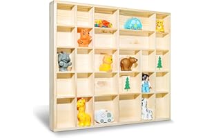 ‎CREATIVE DECO Creative Deco Setzkasten Holz Sammelbox Holztablett 28 Fächer | 44,5 x 40 x 3 cm | Bemalen Holz Sortierung Speicherregal Box Drucker Vitrine | Für Decoupage, Lagerung, Dekoration, als Sortierbox