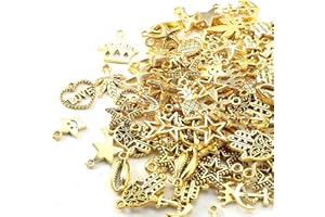 HERZWILD Charms Pendants Colorful Charm for Jewelry Crafts Bracelet Necklace Earring Mixed Charms Antique Silver Gold, Metal