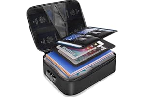 Urban Nook Fireproof Document Box - 14.2"x10.6"x4" Large Capacity Fireproof Document Bag with Combination Lock - Lightweight & Water-Resistant 3-Layer Lockable Storage Box and File Organiser