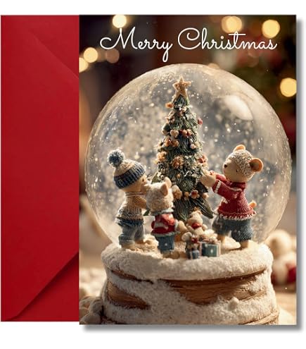 Hunts England Biglietto Di Natale Snow People – Have A Magical Christmas 148x148mm