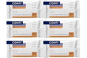 VERNACARE Conti Lite - Patient Cleansing Dry Wipes, Lightweight Strong Cleaning Cloths, Wipe Size 32cm x 30cm, 100 Wipes Per Pack - 6 Pack