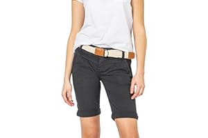 FRESH MADE Damen Bermuda-Shorts in Pastellfarben mit Gürtel