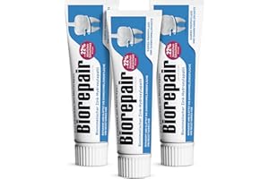 ‎BIOREPAIR Biorepair Zahncreme – Karies und Zahnschmelzschutz – Repariert und glättet die Zahnschmelzoberfläche und beugt Karies vor – mit 22% künstlichem Zahnschmelz microRepair – 75ml (75ml (3er Pack))