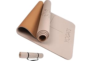 ‎YOGATI YOGATI - Yogamatte, rutschfest und dick, Yogamatte mit Punkten zur Körperausrichtung, Sportmatte für Erwachsene und Kinder, ideal für Pilates und Fitness. Yoga matt