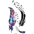 S.A.V.I 3D Temporary Tattoo Feather Design Size 10.5x6cm - 1pc, Black, 4 g