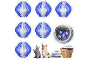 BLAZOR Fusselbälle Waschmaschine,Wiederverwendbarer Tierhaarentferner Waschmaschine Haarfänger gegen Tierhaare und Fussel,Schont Kleidung,Entfernt Katzenhaare und Hundehaare Effektiv (Blau)