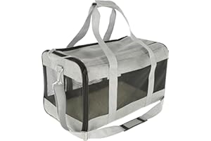 Kerbl Pet Tragetasche Casual, Transporttasche, grau/schwarz, 52x31x31cm, für Hunde und Katzen bis 12kg, mit Tragegriff und Schultergurt