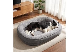 Hundsäng Stora Hundar, Hundbädd Tvättbar, 89x63x18cm | Hundsäng Ångestdämpande & Stödjande, Halkfri & Tvättbar, halkfria hund