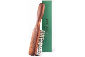 ZilberHaar - Regular Vegan Beard Brush - Stiff Natural Bristles, Mexican Tampico Fiber and Oiled Walnut Wood - Animal-Free Beard Grooming Brush for Men - Made in Europe