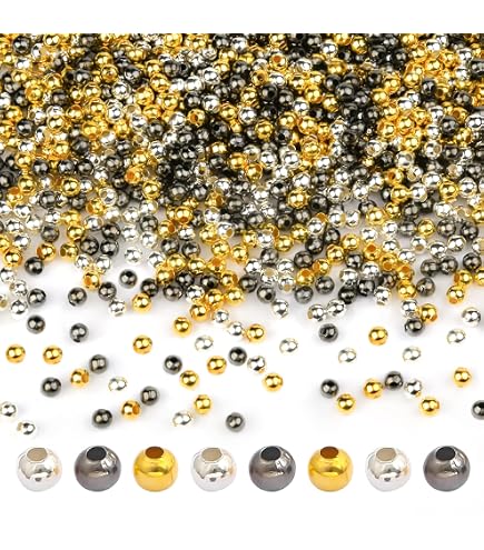 300 Perles D'espacement En Argent Sterling 925 - 2/3/4mm Ronde Pour Bijoux DIY | Lot De Perles Lisses - 8