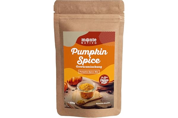 Monte Nativo - Especias para latte de calabaza (250 g), mezcla aromática ideal para latte con calabaza, secado natural, aromáticas, ideales para cocinar y sazonar, aroma y sabor intensos