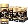 NESCAFÉ Espresso Instant Coffee, 100 Percent Arabica Rich Crema Premium Instant Espresso Coffee, 190g (Pack of 6)