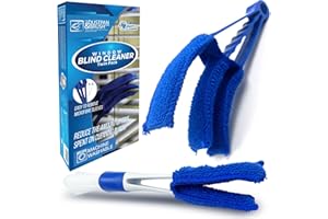 TDBS THE DUSTPAN AND BRUSH STORE Venetian Blind Cleaner Tool and 2-in-1 Window Blind Duster Cleaner Brush with Removable Washable Microfibre Sleeves - Ideal for Air Conditioner Car AC Vent and More