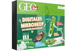 FRANZIS 67184 - GEOLINO Digitales Mikroskop, das große Entdecker-Set mit Experimentierideen für drinnen und draußen für Kinder ab 8 Jahren, inkl. 96-seitigem Begleitbuch