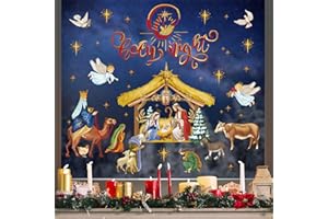 Wondever Pegatinas de Ventana Nacimiento de Jesús - Anticolisión Navidad Pesebre Calcomanías Doble Cara para Vidrio - Decoración Fiesta Navideña