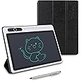 Electronic Notepad LCD, Drawing Pad Business Supplies Digital Notepad Electronic Tablet Notebook Usb Hand Painting Tool 9 Inch(Black (With Faux Leather Case)) (black (with leather case))