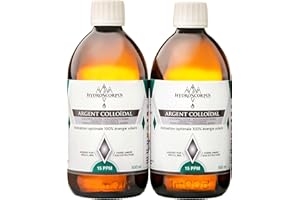 HYDROSCORPUS Argent Colloïdal 15PPM 2x 500mL BOUTEILLES VERRE ●Fabriqué en FRANCE●Oligo élément Bio Disponible 100% Naturel●Ionisation 100% solaire●Emballages 100% compostables …