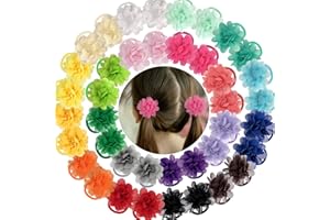 MiDoDo 40Stück 2 Zoll Baby Mädchen Haarschleifen Haargummis Chiffon Blumen Elastisches Stirnband Pferdeschwanzhalter Nahtlos Grosgrain Band Haarband für Kinder Kleine Mädchen