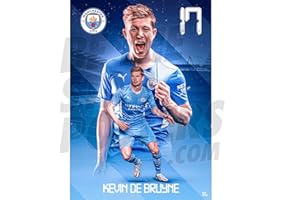 Be The Star Posters Man City FC Kevin De Bruyne Action 21/22 Poster A2 Produit sous licence officielle Bleu