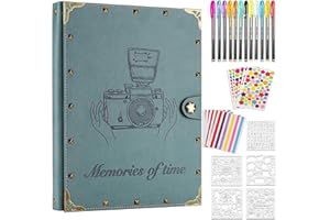 ZEEYUAN Album Foto Scrapbooking 60 Pagine con Rivetti Album Fotografico Fai da Te con Adesivi e i pennarelli