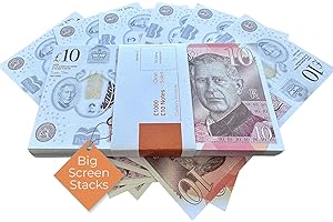 Big Screen Stacks | NEW 2024 King Charles £10 Prop Money | x100 Notes | £1000 Total Value | Industry approved fake Money for films, TV, Social Media.
