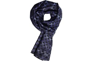 WANYING Uomo Sciarpa di Seta Lungo Doppio Strato in Seta Artificiale Casual Business Gentleman per Primavera Autunno