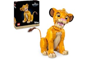 LEGO | Disney El Rey León: Simba Joven Maqueta para Adultos, Regalo para Mujeres y Hombres, Figura de Animal Coleccionable, Actividad Creativa, Decoración para el Hogar y Oficina 43247
