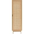 Commode Amana Effet Chêne Et Cannage Rotin 3 Tiroirs 80cm - Commode - Chiffonnier