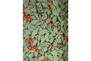 WAREHOUSE 505 CHRISTMAS HOLLY LEAVES & BERRIES Mix Edible Christmas Sprinkles Cake Cupcake 75g