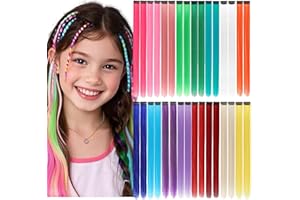 REDMENCO Extensiones de Cabello de Colores con Clip, 32 piezas, Multicolor