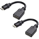 Cable Matters 2 Pack 4K Mini HDMI to HDMI Adapter (HDMI to Mini HDMI Adapter) 4K Resolution Ready - 15 cm