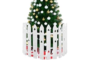 TIKTALK Weihnachtsbaum Zaun Weiß Höhe auf 40 cm erhöht 12 Stück Weihnachtsbaumumzäunung Dekoration für Tannenbaum Schutz Kinder Baby Haustiere Weihnachtsdekoration