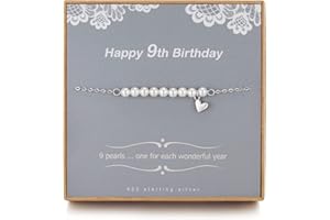 TISSGIRL 9 Year Old Girl Gifts - Sweet Pearl Bracelet Gifts for 9 Year Old Girls, Adjustable Pearl Bracelet, Presents for 9 Year Old Little Girls